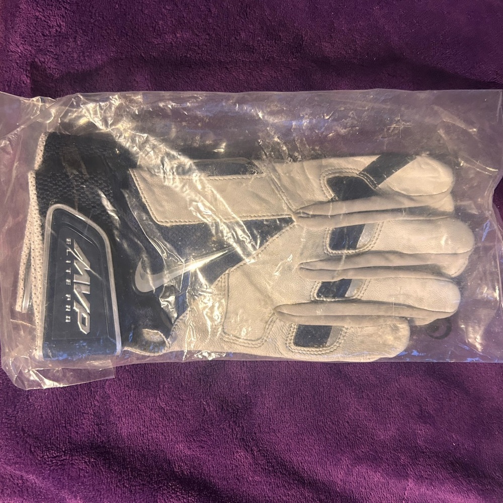 Nike MVP Grey and Navy Blue Batting Gloves